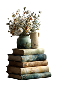 Pastel Books Arrangement Vinyl Car Decal Sticker – Waterproof & UV-Resistant 8.6