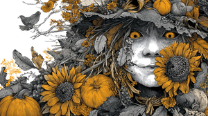 Autumn Scarecrow Scene Vinyl Car Decal Sticker – Waterproof & UV-Resistant 2.72"