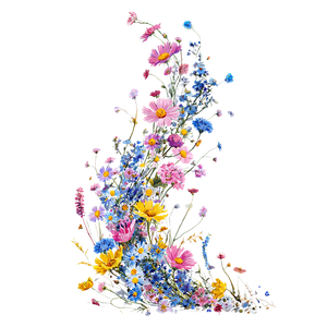 Wildflower S-Shape Arrangement Vinyl Car Decal Sticker – Waterproof & UV-Resistant 6.826666666666667"