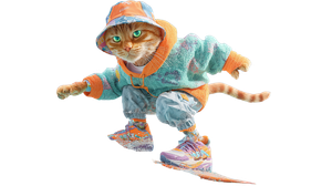 Surfing Fashion Cat Vinyl Car Decal Sticker – Waterproof & UV-Resistant 5.4