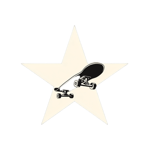 Skateboard Through Star Vinyl Car Decal Sticker – Waterproof & UV-Resistant 3.4133333333333336"