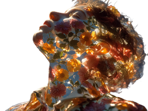 Sunlit Floral Woman Vinyl Car Decal Sticker – Waterproof & UV-Resistant 3.0933333333333333"