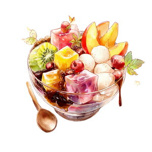 Anmitsu Dessert Illustration Vinyl Car Decal Sticker – Waterproof & UV-Resistant 3.4133333333333336"