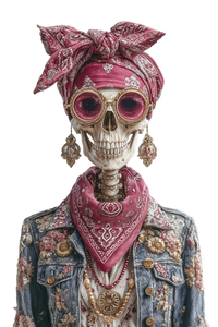 Blindfolded Pink Skull V2 Vinyl Car Decal Sticker – Waterproof & UV-Resistant 8.96"