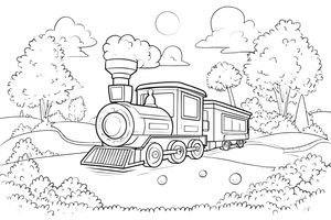 Cartoon Train Driving Vinyl Car Decal Sticker – Waterproof & UV-Resistant 5.97333333333333