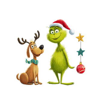 Grinch And Max Vinyl Car Decal Sticker – Waterproof & UV-Resistant 3.4133333333333336"
