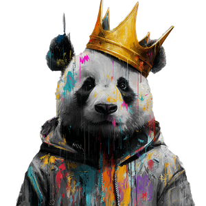 Abstract Crowned Panda Vinyl Car Decal Sticker – Waterproof & UV-Resistant 6.826666666666667"