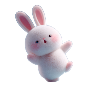 Cute Rabbit Upward Vinyl Car Decal Sticker – Waterproof & UV-Resistant 3.4133333333333336"