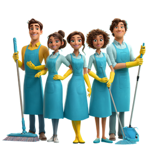 Cleaning Crew Characters Vinyl Car Decal Sticker – Waterproof & UV-Resistant 3.4133333333333336"