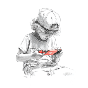 Kid Playing Switch Vinyl Car Decal Sticker – Waterproof & UV-Resistant 3.4133333333333336"