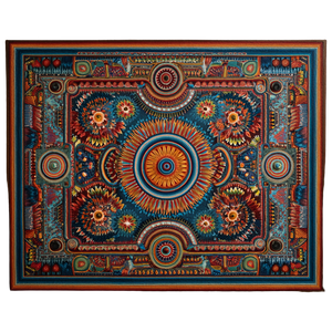 Mexican Huichol Painting Vinyl Car Decal Sticker – Waterproof & UV-Resistant 3.4133333333333336"