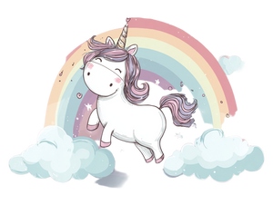 Joyful Rainbow Unicorn V2 Vinyl Car Decal Sticker – Waterproof & UV-Resistant 6.1866666666666665"