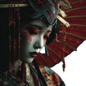 Beautiful Samurai Geisha Vinyl Car Decal Sticker – Waterproof & UV-Resistant 3.4133333333333336"