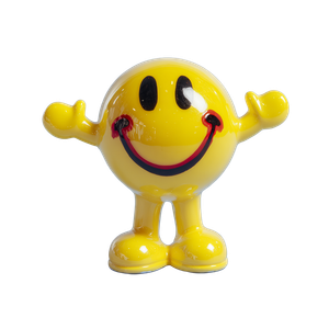 Rave Smiley Figurine Vinyl Car Decal Sticker – Waterproof & UV-Resistant 3.4133333333333336"