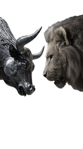 Chrome Bull Vs Lion Vinyl Car Decal Sticker – Waterproof & UV-Resistant 4.8533333333333335"