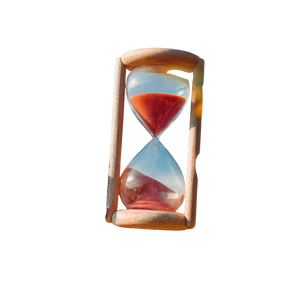 Red Sand Hourglass Vinyl Car Decal Sticker – Waterproof & UV-Resistant 3.4133333333333336"