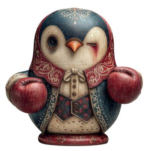 Boxer Penguin Doll Vinyl Car Decal Sticker – Waterproof & UV-Resistant 3.4133333333333336"