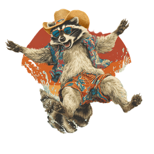 Stylish Jumping Raccoon Vinyl Car Decal Sticker – Waterproof & UV-Resistant 3.4133333333333336"
