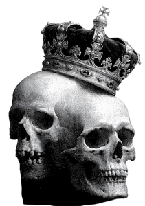 Crowned Skulls Vector Vinyl Car Decal Sticker – Waterproof & UV-Resistant 4.32"