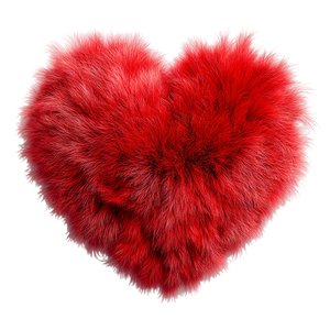 Red Fluffy Heart Vinyl Car Decal Sticker – Waterproof & UV-Resistant 3.4133333333333336"