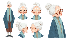 Elderly Woman Concept Vinyl Car Decal Sticker – Waterproof & UV-Resistant 2.72"