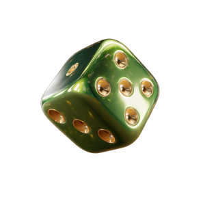 Green-Gold Dice Vinyl Car Decal Sticker – Waterproof & UV-Resistant 3.4133333333333336"