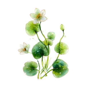 Floating Plant Aquarelle Vinyl Car Decal Sticker – Waterproof & UV-Resistant 3.4133333333333336"