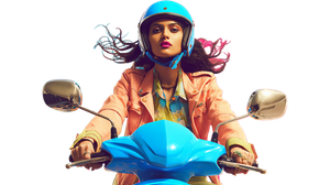 Scooter Rider Advertisement Vinyl Car Decal Sticker – Waterproof & UV-Resistant 5.4