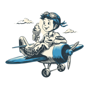 Boy Flying Plane V2 Vinyl Car Decal Sticker – Waterproof & UV-Resistant 3.4133333333333336"