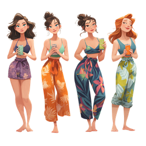 Beach Girls Holding Cans Vinyl Car Decal Sticker – Waterproof & UV-Resistant 3.4133333333333336"