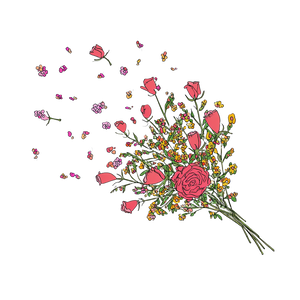 Cartoon Flower Bouquet V3 Vinyl Car Decal Sticker – Waterproof & UV-Resistant 6.826666666666667"