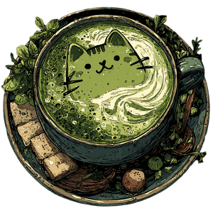 Cat Matcha Latte Vinyl Car Decal Sticker – Waterproof & UV-Resistant 6.826666666666667"