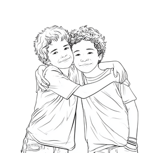 Boys Hugging Friends Vinyl Car Decal Sticker – Waterproof & UV-Resistant 6.826666666666667"