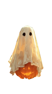 Cute Ghost On Pumpkin Vinyl Car Decal Sticker – Waterproof & UV-Resistant 9.706666666666667"