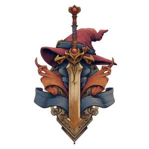 Fantasy Sword Hat Vinyl Car Decal Sticker – Waterproof & UV-Resistant 6.826666666666667"