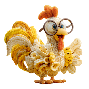 Chicken Banana V2 Vinyl Car Decal Sticker – Waterproof & UV-Resistant 3.4133333333333336"
