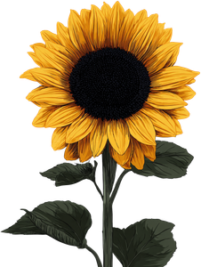 Cartoon Black Sunflower Vinyl Car Decal Sticker – Waterproof & UV-Resistant 8.213333333333333"