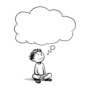 Minimalist Thinking Bubble Vinyl Car Decal Sticker – Waterproof & UV-Resistant 3.4133333333333336"