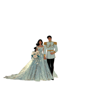 Fairytale Wedding Illustration Vinyl Car Decal Sticker – Waterproof & UV-Resistant 6.826666666666667"