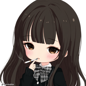 Chibi Schoolgirl Smoking Vinyl Car Decal Sticker – Waterproof & UV-Resistant 3.4133333333333336"