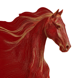 Abstract Gold Horse Vinyl Car Decal Sticker – Waterproof & UV-Resistant 3.4133333333333336"