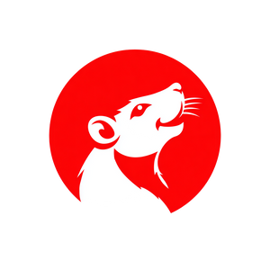 Cartoon Rat Logo Vinyl Car Decal Sticker – Waterproof & UV-Resistant 6.826666666666667"