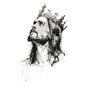 Jesus Crown Doodle Vinyl Car Decal Sticker – Waterproof & UV-Resistant 6.826666666666667"