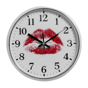 Kiss Mark Clock Vinyl Car Decal Sticker – Waterproof & UV-Resistant 3.4133333333333336"