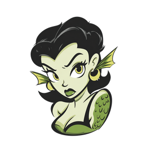 Swamp Monster Pinup Vinyl Car Decal Sticker – Waterproof & UV-Resistant 6.826666666666667"