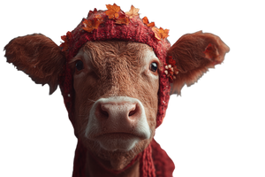 Cow In Hat V4 Vinyl Car Decal Sticker – Waterproof & UV-Resistant 2.986666666666667"