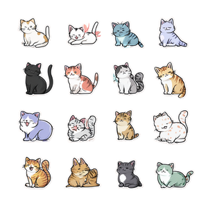Cute Cat Stickers V14 Vinyl Car Decal Sticker – Waterproof & UV-Resistant 3.4133333333333336"