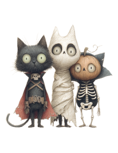 Halloween Cat Costumes Vinyl Car Decal Sticker – Waterproof & UV-Resistant 8.32"