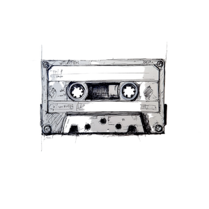 Simple Cassette Sketch Vinyl Car Decal Sticker – Waterproof & UV-Resistant 6.826666666666667"