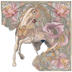 Art Nouveau Horse Scarf Vinyl Car Decal Sticker – Waterproof & UV-Resistant 6.826666666666667"